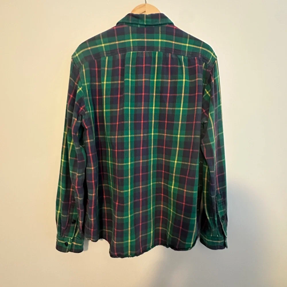 Polo Country Ralph Lauren Plaid Flannel Shirt Mens XL Outdoor Preppy Loop Collar